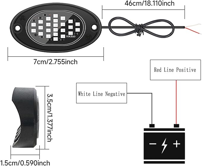 12 Pods Rock Lights Pure LED Lights for Car SUV Ambient Underglow Lights Waterproof Neon Trail Rig Lamp Lighting for Truck