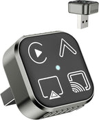 2026 4 in 1 Mini Wireless CarPlay Android Auto Adapter, Support AirPlay MirrorLink, Convert Wired to Wireless, Auto Connect for Daily Commute, Plug and Play Dongle (Gunmetal Grey)
