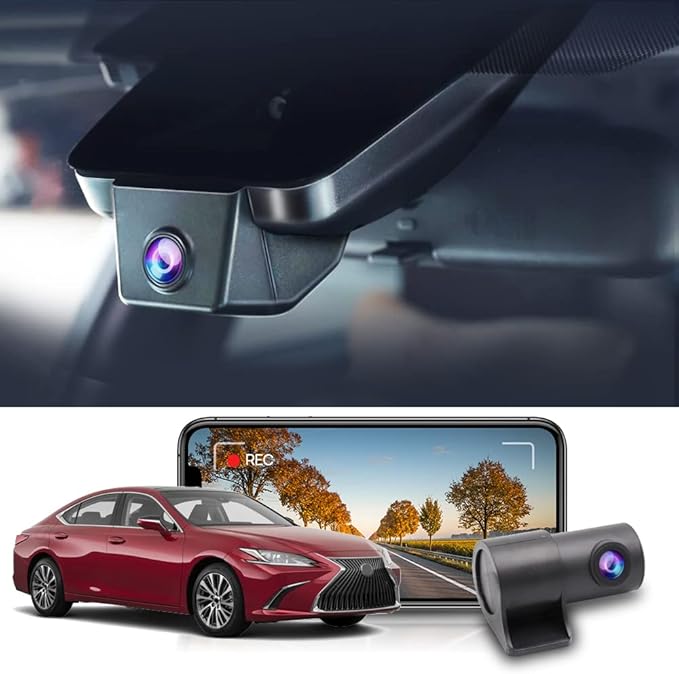 Fitcamx Front 2160P+Rear 1080P Dash Cam Adapts for Lexus ES 2019-2025 ES350 ES300h ES250 F Sport, OEM Style, Dual HD Video, Built-in WiFi & APP, Loop Recording, G-Sensor, Easy to Use, 128GB Card