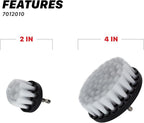 Maxshine 2" & 4" Universal 2-Piece Soft Leather Drill Brush Attachment Set – Professional Detailing for Leather, Fabric, Delicate Carpets & Convertible Tops – Gentle Cleaning Tool