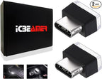 ICBEAMER Type C Adapters Atmosphere Light 1-Pack (White) | Universal Plug-in Miniature LED Night Light for Car Interior and Trunk Ambient Illumination