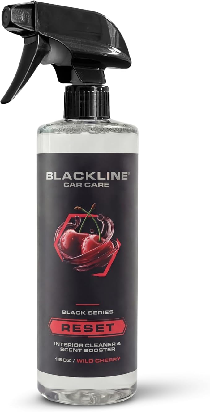 Blackline Luxury Scented Interior Cleaner Reset Deep Cleans & Deodorizes All Surfaces, pH-Neutral High-Foam Formula, Long-Lasting Premium Fragrance for Cars (16 Fl Oz, Wild Cherry)
