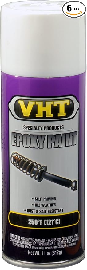 VHT (SP651-6 PK) Gloss White Epoxy All Weather Paint - 11 oz. Aerosol, (Case of 6)