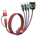 Cruise Essentials 2026, Dual Type-C 4 in 2 Multi Charging Cable for iPhone Watch Charger/iPhone 17/IP, iWatch Charger,Charger for Multiple Devices Compatible with iWatch 11-2/Ultra/iPhone 17-8,Car 5FT