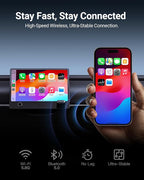 ZUCWO 2-in-1 Mini Wireless CarPlay Adapter for iOS Andriod Auto Plug and Play Low Latency Portable Carplay Adapter Converts Wired to Wireless CarPlay for iOS10+/Android 11+ (Blue)