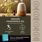 100% Pure Roman Chamomile Essential Oil - 0.34 Fl Oz - Roman Chamomile Oil for Hair, Skin, Diffuser, Aromatherapy & DIY Candle Making Scent
