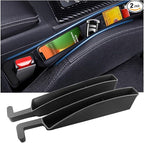 2PCS New Car Seat Gap Filler with 2 Storage Areas,Stylish Car Seat Gap Storage for Stabilizing Phone,Keys Wallet,Universal Car Seat Gap Filler Organizer Interior Accessories (Carbon Black)