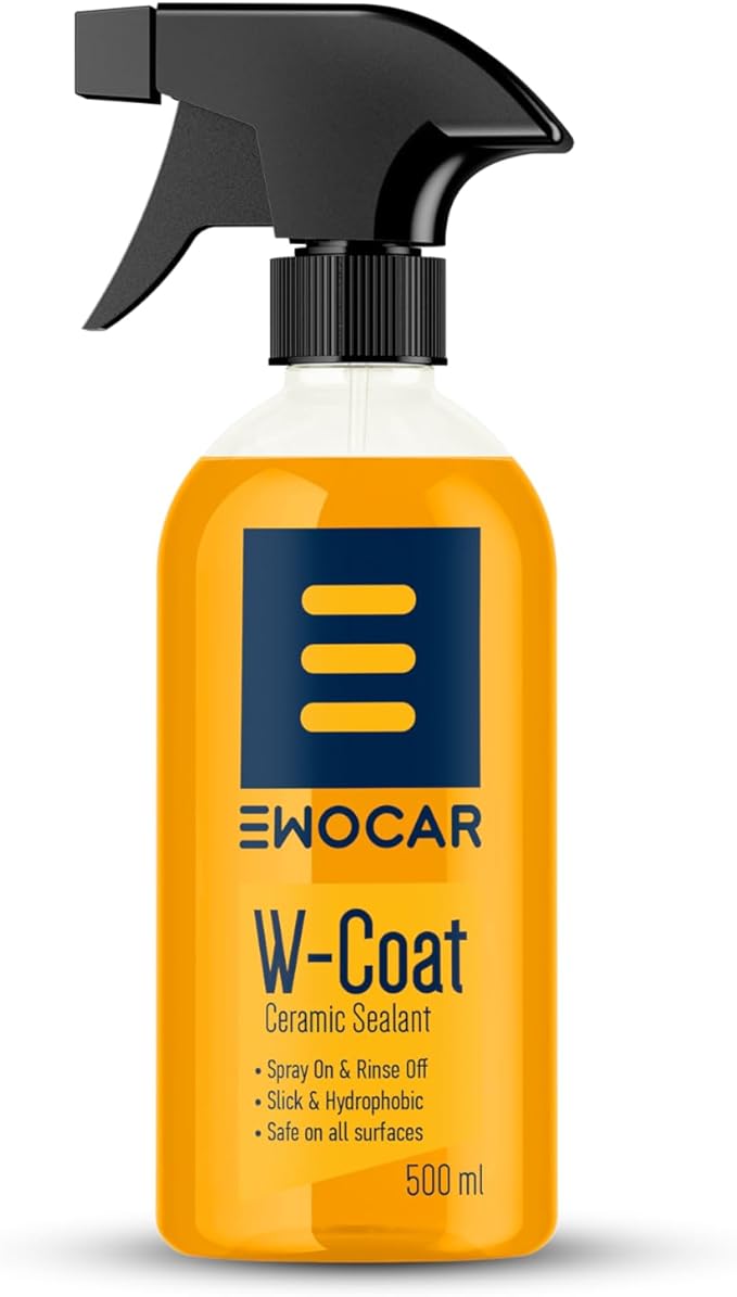 W-COAT Spray Ceramic Coating 16.9 fl oz – Spray & Rinse Formula – Durable Hydrophobic Protection for Paint, Glass, Wheels & Plastic
