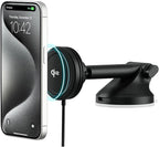 iOttie Velox Qi2 Mini 15W Wireless Charger Car Mount - Dash & Windshield Car Phone Holder - MagSafe Compatible iPhone Mount for Qi2 Smartphones (iPhone12 13 14 15 16 and 17) - Car Charger Included