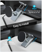 Phone Mount for Tesla Cybertruck The Ultimate Magnetic Phone Holder for Tesla Cybertruck Accessories | 360° Adjustable All-Metal Dash Mount with Strong Magnets Secure Clip-On Design Leaves No Residue