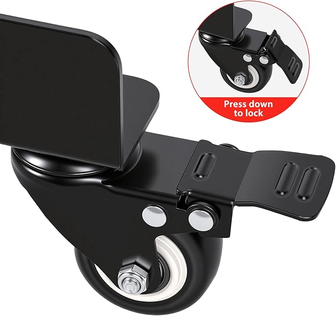 Rolling Wheel Detailing Stand Heavy-Duty Tire Cleaning Stand with 3 Rotating Rollers & Lockable Casters, Ergonomic Tire Wash Stand for Wheel Washing, Polishing, Ceramic Coating, Tire Shine