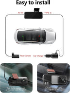 4K Dash Cam Front and Rear 3.2in HD Wireless Mounted Camera for Cars,Built-in 5GWiFi&G-Sensor,Super Night Vision,HDR, Loop Recording App Control 24 Hours Parking Monitor Included 32GB Card