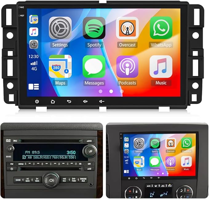 2+64G 8Inch Android 14 Car Radio Stereo Upgrade for Chevrolet Impala 2006-2013 w/Wireless Carplay Android Auto Double Din Touch Screen GPS Navigation Head Unit Radio Bluetooth WiFi FM Backup Camera