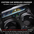 Wireless Car Charger Compatible with BMW 3 Series G20 2020 2021 BMW 4 Series G22/G23/G26 2021 Support Original Car with NFC BMW Center Console Accessory Panel 15W Fast Phone Charging Pad