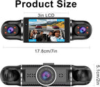 4 Channel Dash Cam Front and Rear Inside Back 360° FHD 2K Dash Camera for Cars, WiFi, GPS, G-Sensor, WDR 24/7 Parking Mode, 170° Wide Angle, Loop Recording, Night Vision, APP, with 64GB Card