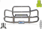 KOZAK Grille Deer Moose Brush Bumper Guard Herd 300 Compatible with Peterbilt 579 2012-2021 Truck Plus Brackets, 22" LED Bar 120W, Logo, 2X Wipers, KOZAK Reflective Vest