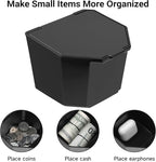 YOJOJOCO Center Console Coin Box Organizer Compatible with Toyota Tacoma 2024 2025 2026 Accessories Black ABS Material Armrest Insert Cup Holder Storage Box