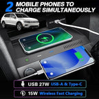 Wireless Car Charger for Volkswagen VW Tiguan MK2 2017 2018 2019 2020 2021, Wireless Fast Phone Charging Pad with 18W QC3.0 USB, Fit for Volkswagen Tiguan Interior Accessories Upgrades
