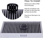 PUREFLOW Cabin Filter Air Freshener with Odor Eliminator - Fits on Most Car, Truck, and SUV Cabin Air Filters - Black Rock (Pack of 2)