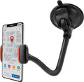 CHARGEWORX Adjustable Windshield Phone Mount for Cars, 14.75” Flexible Gooseneck Cell Phone Holder with Suction Cup, Anti-Slip Clamp Grip, 360-Degree Rotation for iPhone & Samsung