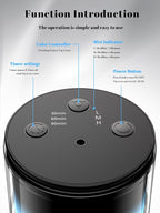 Waterless Essential Oil Diffuser: 9 Colors LED Scent Diffuser for Home&Car&Office - Portable Diffuser with 48H Battery, 4 Timers & 3 Mist Levels, Charcoal Black