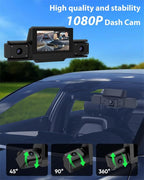 4 Channel 360 Dash Cam Front and Rear Inside & Left Right for Cars, 1080P with GPS 2.4GHz WiFi & APP Control, IR Night Vision, WDR, G-Sensor,Loop Recording, 24H Parking Mode,32GB Card for Taxi