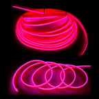 MaxLax El Wire Pink Interior Car LED Strip Lights, 10m neon Wire 12V with Fuse Protection for Automotive Car Interior Decoration with 6mm Sewing Edge