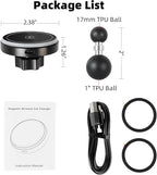 15W Magnetic Wireless Charging Phone Holder for RAM Mounts, 1" (25mm) Ball Mount for Magsafe iPhone 17/16/15/14/13/12 Series, Compatible with RAM B Size Double Socket Arm