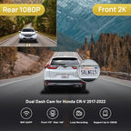 Fitcamx 2K Dual Dash Cam Adapts for Honda CR-V 2017-2022 LX EX Touring EX-L (Gen5), Integrated OEM Look, Front 1440P+Rear 1080P HD Video, WiFi & APP, Loop Recording, G-Sensor, Easy to Set, 64GB Card