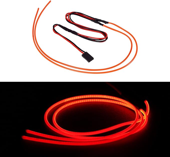INJORA RC LED Strip Lights Flexible Cuttable for TRX4M SCX24 1/24 1/18 Crawlers Upgrade(Blue, Red and Pinkish Purple)