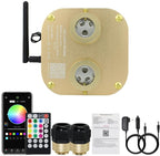 AKEPO 20W Dual-Head Twinkle Fiber Optic Light Box, APP Control Twinkle Light Engine Music Activated with 28-Key Remote for Headliner Starlight kit