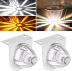 2PCS Dual Revolution LED Watermelon Lights with Bracket, Semi Truck Marker Lights with 3 Color Modes, Super Bright Star Watermelon LED Lights, Universal Underglow Lights for Trucks (White and Amber)