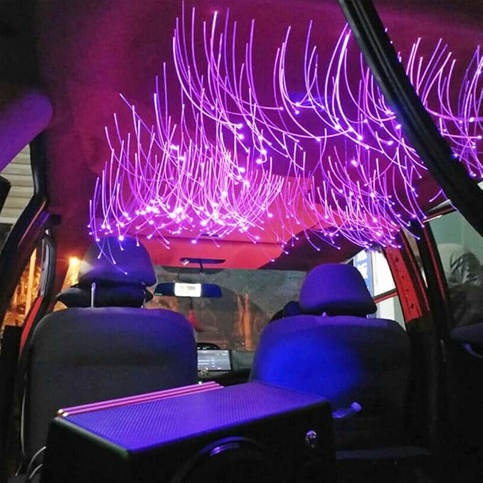 1Set Car Fiber Optic LED Lights Multicolor RGBW Star Ceiling Roof Headliner Lights Fiber Optic Lights Kit 2W 12V
