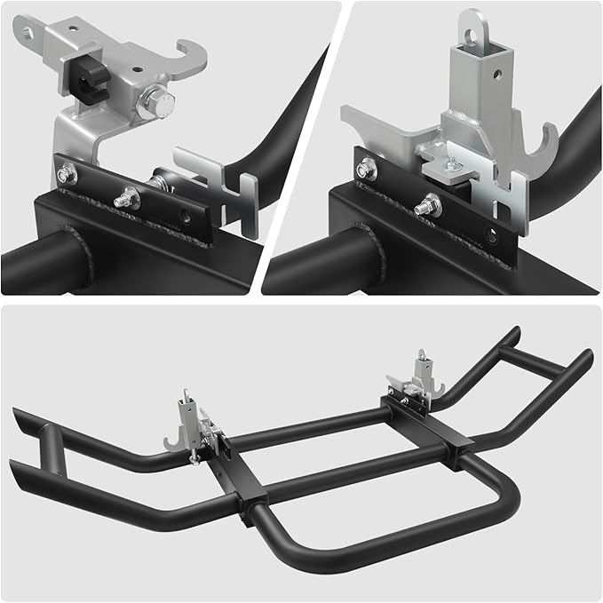 DNA Motoring Front Bumper Brush Bull Bar Deer Guard Compatible with Volvo VNL 04-17/430 15-16/630 15-16/670 15-16, 3mm Thick Iron Tubing, Powdercoated Matte Black, DG-G-002-BK+BKIT-DG-005