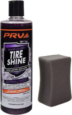 PRV AUDIO Wet Look Gel Tire Shine Dressing | High Gloss Tire, Trim, Plastic & Rubber – Restores Deep Black Shine and Protection | No Sling & Dries Quickly 16 fl oz Kit with Applicator - Grape Scent