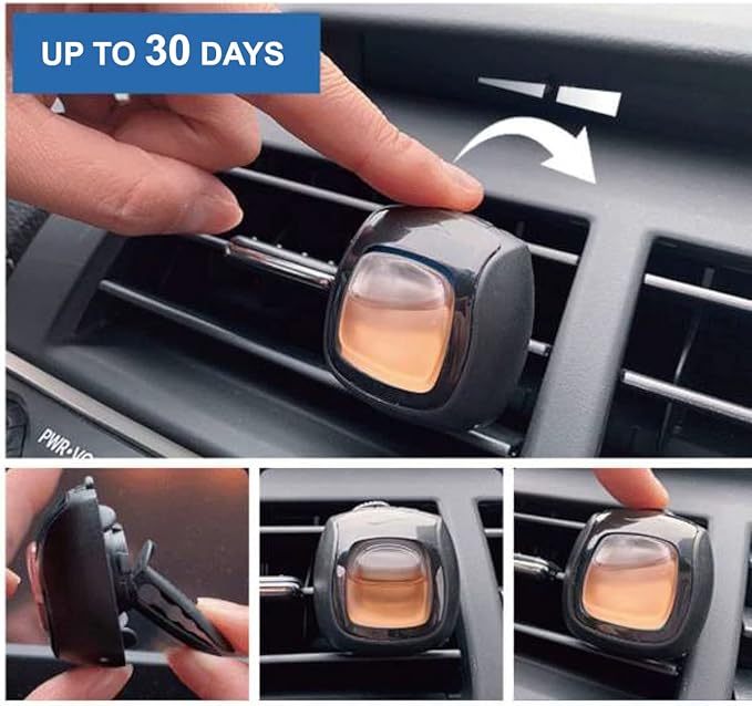 Car Air Fresheners Vent Clips, Essential Car Odor Eliminator, Perfect Scented Car Accessories, For Long Lasting Fragrance up to 30 days, 0.07 FL.OZ (Black Diamond, 1 Pack)