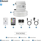 AKEPO 16W Dual Head Twinkle Fiber Optic Lights Kit, Car Home Use Star Ceiling Sky Light RGBW Twinkle APP Control Music Activated Light Engine+860pcs of Mixed Diameter Fibers 9.8ft/3m+Remote