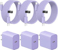 iPhone Charger Fast Charging 10FT iPhones 17 16 15 Charger 3 Pack Type C Chargers USB C Chargerwith iPhone Air 17/17 Plus/17 Pro/17 Pro Max/16/16 Plus/16 Pro/16 Pro Max(Purple)