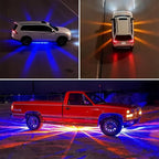 2PCS Dual Revolution LED Watermelon Lights with Bracket, Semi Truck Marker Lights with 3 Color Modes, Super Bright Star Watermelon LED Lights, Universal Underglow Lights for Trucks (Red and Blue)