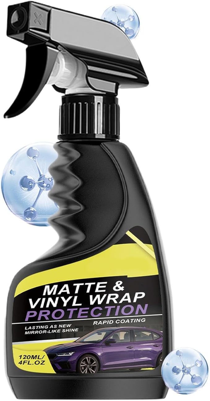 Hydrophobic Detailer Spray, UV Protection Auto Cleaner, 120ml Bottle Solution, Advanced Polymer Coating Spray, Interior Care with Gloss Finish, Vehicle Maintenance Fluid for Dashboard Panels