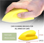 Ziciner 2PCS Nanometer Scratch-Free Car Interior Cleaning Brushes, Leather Car Seat Brusher with Easy Handle, for Vehicle Dashboand, Furniture Couch Boots Sofa, Leather Fabric