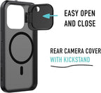 Spy-Fy Privacy case Compatible with iPhone 15 Pro with Camera Covers Front and Rear | Smokey | Magsafe Compatible and Kickstand | Protect Your Phone | 6-Foot Drop Proof | 6,1 Inch | Camera Protection