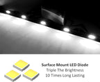 iJDMTOY Clear Lens Xenon White Full LED Front Upper Hood Bulge Insert Replacement Lighting Kit Compatible with Toyota 2014-2021 Tundra
