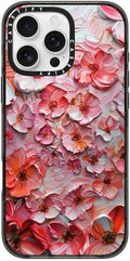CASETiFY Impact iPhone 16 Pro Max Case [4X Military Grade Drop Tested / 8.2ft Drop Protection/Compatible with Magsafe] - Barcelona Flower Rose Garden - Clear Black