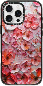 CASETiFY Impact iPhone 16 Pro Max Case [4X Military Grade Drop Tested / 8.2ft Drop Protection/Compatible with Magsafe] - Barcelona Flower Rose Garden - Clear Black