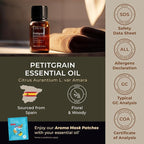 100% Pure Petitgrain Essential Oil - 0.34 Fl Oz - Petitgrain Oil for Hair, Skin, Diffuser, Aromatherapy & DIY Candle Making Scent
