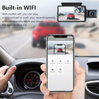 Dash Cam Front and Rear, 1080P Dual Dash Camera, WiFi & App Control, IR Night Vision, 170° Wide Angle, G-Sensor, Parking Mode, 24/7 Loop Recording, 64GB Micro SD Card Included – Black