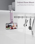 MiiKARE Travel Essentials Airplane Phone Holder, Universal Handsfree Phone Mount for Flying with 360 Degree Rotation, Travel Must Haves Phone Stand for Desk, Tray Table, Purple
