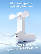 JISULIFE 3 IN 1 Handheld Mini Fan - Portable Fan & Power Bank & Flashlight, 19H Max Cooling, USB Rechargeable, Pocket-Sized for Travel, Cruise, Concerts, Makeup, 2026 Summer Gifts for Women(White)