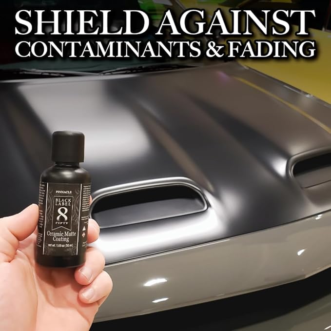Pinnacle Black Label Ceramic Matte Coating – Ultimate Protection for Matte Paint, Vinyl Wraps & Wheels, No Gloss Finish, Easy Application, 50 mL